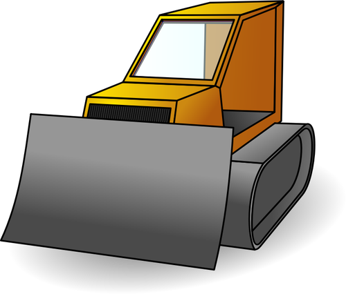 Vektorritning gul bulldozer