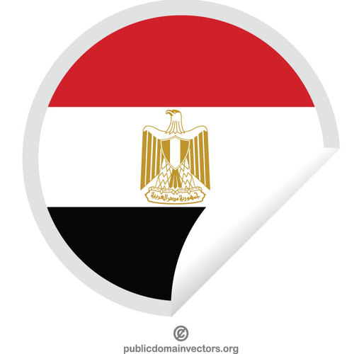Egyptisk flagga inuti ett klister mÃ¤rke