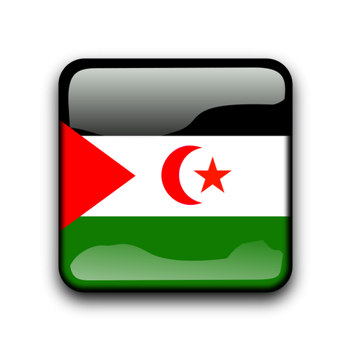 Skinnende knapp med flagg over Vest-Sahara