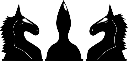 Grafika wektorowa gÅ‚owic symetryczne konia