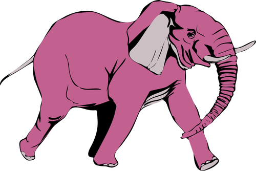 Pink Elephant-zu FuÃŸ-Vektor-illustration
