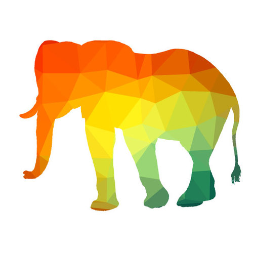 Elefant farge silhuett