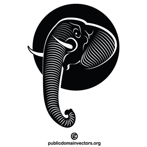 Elephant silhouette monochrome art