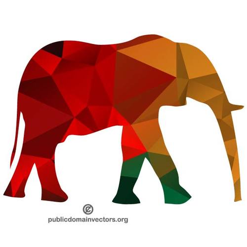Elefant silhuett med fargerike mÃ¸nster