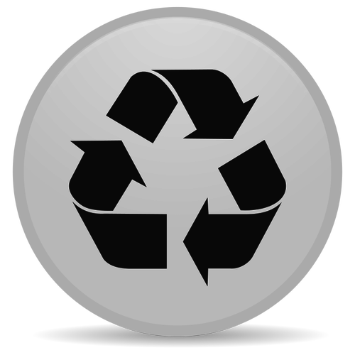 Rysunek wektor czarny znak recyklingu