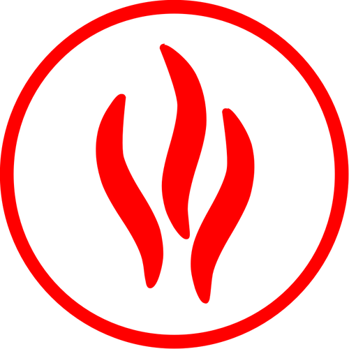 Illustration de couleur pour le logo point inflammable