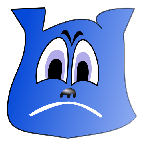 Triest blauwe emoji