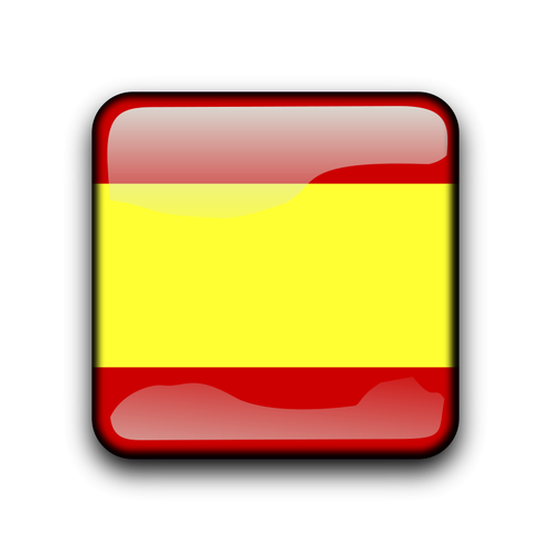Pulsante lucido vettoriale con bandiera spagnola