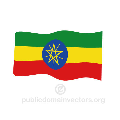 Agitant le drapeau Ã©thiopien vector
