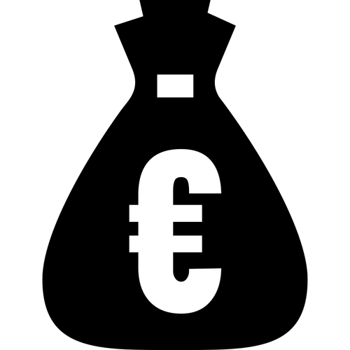 Euro penÃ­ze pytle vektor