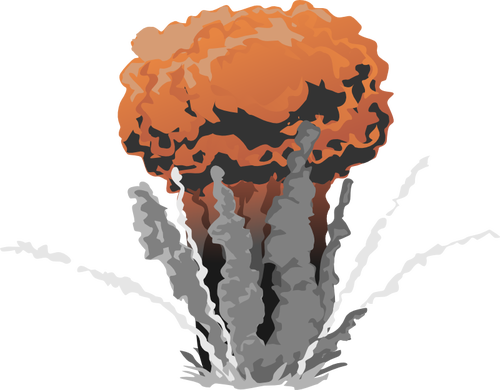 Color mushroom cloud vector image