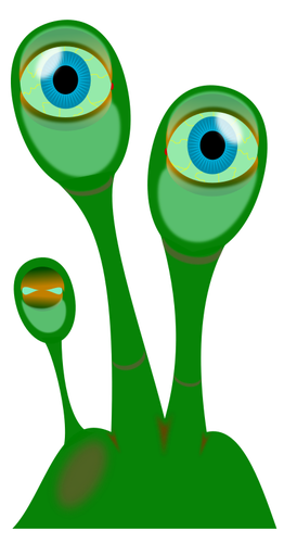 Vector afbeelding van alien plant met twee ogen
