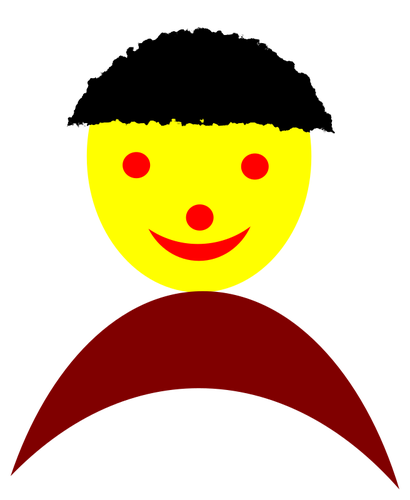 Enkel ritning av ett ansikte med svart hÃ¥r