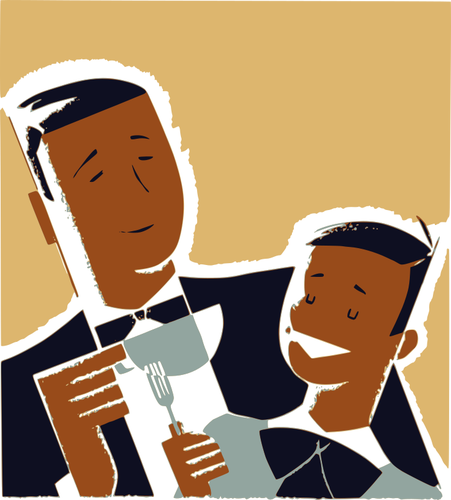 Illustration of father and son