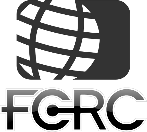 FCRC globe logo vektorovÃ© ilustrace v ÄernÃ© a bÃ­lÃ©