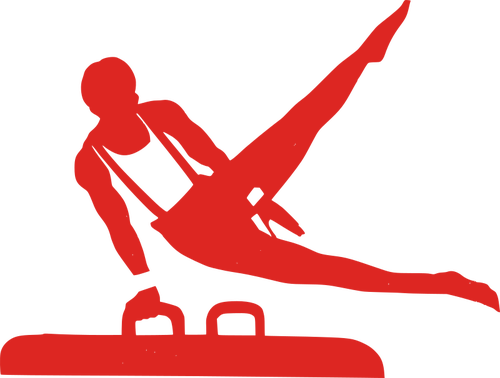 Icono rojo de gimnasia