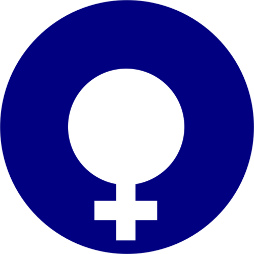 Vectorafbeeldingen van dikke blauwe cirkel geslacht symbool