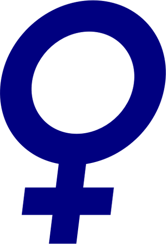 Ilustracja wektorowa ciemny niebieski pochylony pÅ‚eÄ‡ symbol dla kobiety