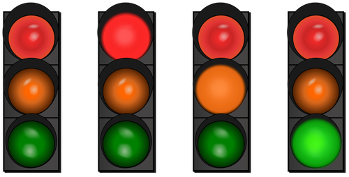 Vector bildet med fire trafikklys