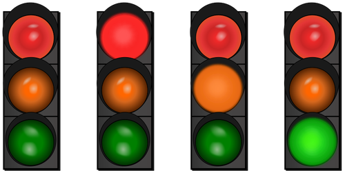 Vektorbild fyra trafikljus