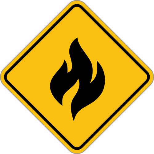 Immagine vettoriale del segno di fuoco giallo