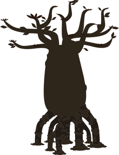 Firebug flaske treet silhuett vector illustrasjon