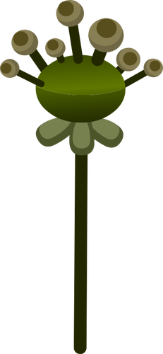 Vector drawing of straight stem flower