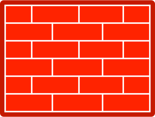 Rote Vektor-Bild der Firewall fÃ¼r Computer-Netzwerke