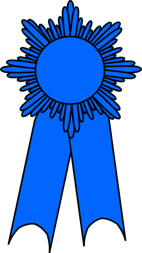 Vector de desen de Medalia cu o panglicÄƒ albastrÄƒ