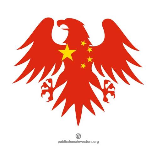 Bandeira chinesa dentro forma de Ã¡guia