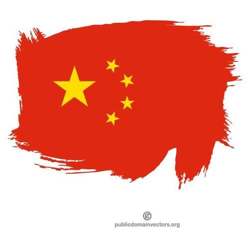 Kinesiska flaggan mÃ¥lad pÃ¥ vita ytor