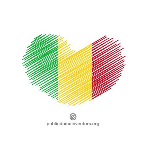 Forma di cuore nei colori del Mali