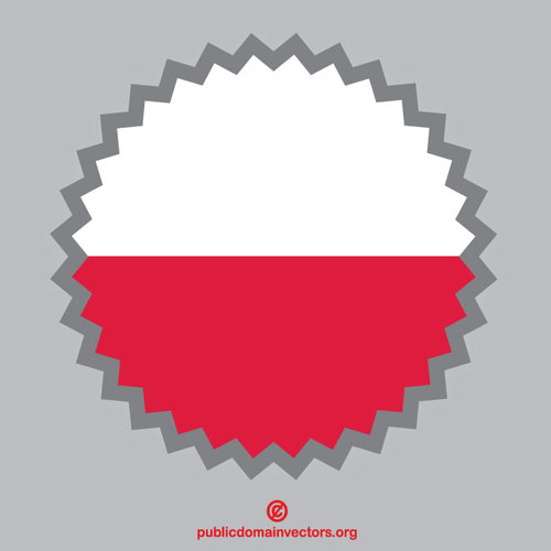 Polonya bayraÄŸÄ± yuvarlak etiket