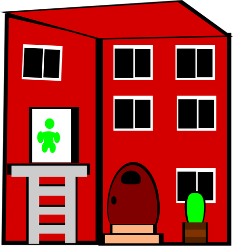 Rojo plano edificio ilustraciÃ³n vectorial