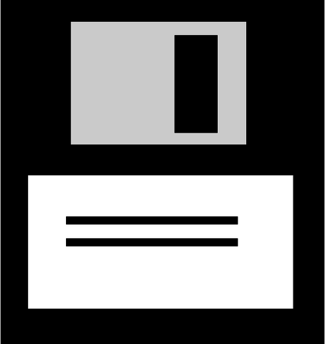 Svart-hvitt datamaskinen diskett ikonet vektorgrafikk