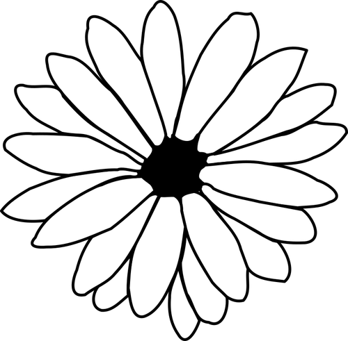 Blumen Sie blÃ¼hen mit BlÃ¼tenblÃ¤ttern in schwarz-weiÃŸ Vektorgrafiken
