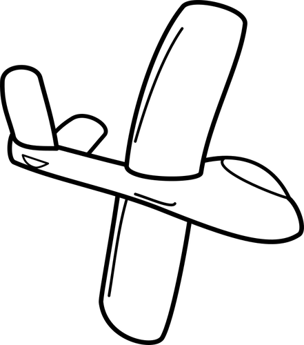 Cartoon zweefvliegtuig onderzijde