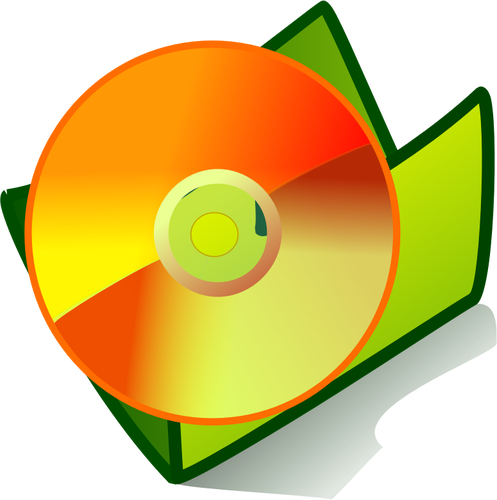 Ilustrasi vektor icon folder CD jeruk