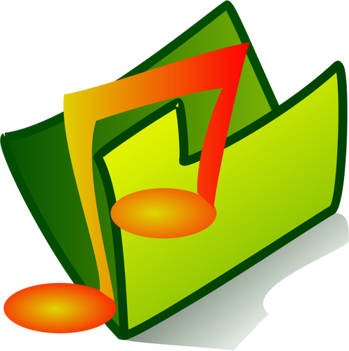 Vector clip art of musical files folder icon