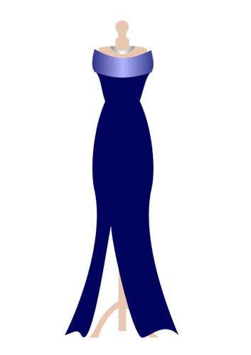 Formal navy dress on dress stand vector image