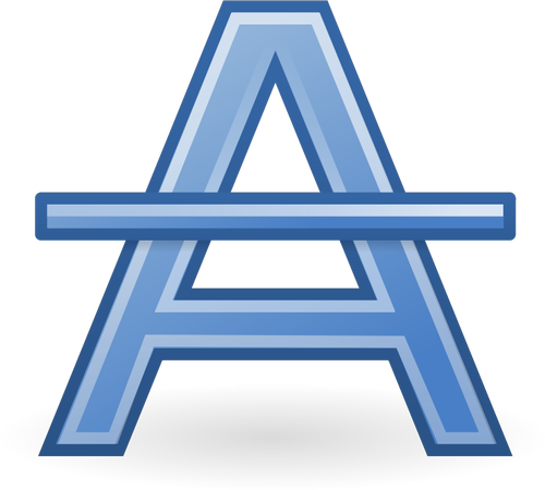 Bleu de lettre A avec la grÃ¨ve par le biais de clipart vectoriel