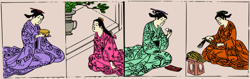 AsijskÃ© dÃ¡my v barevnÃ© kimono