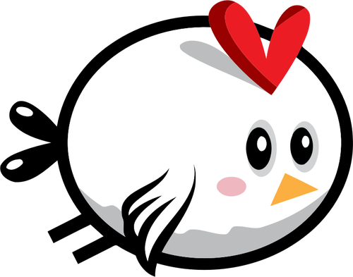 Cartoon vector image of white bird