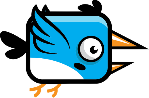 Illustration der blaue Vogel mit groÃŸen Schnabel