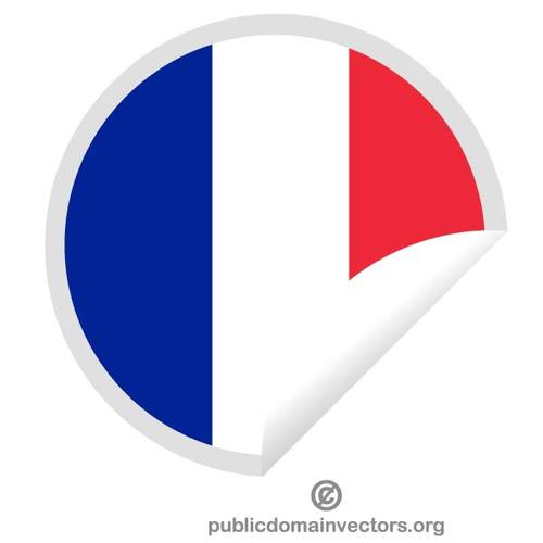 Fransa bayraÄŸÄ± ile yuvarlak etiket