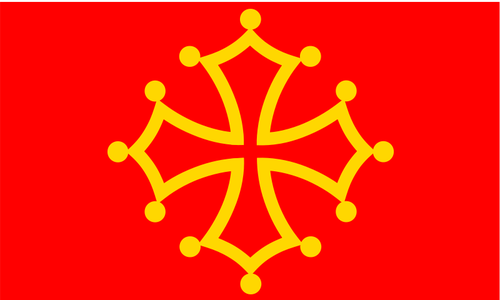Imagem de vetor da bandeira de regiÃ£o Midi-PirinÃ©us