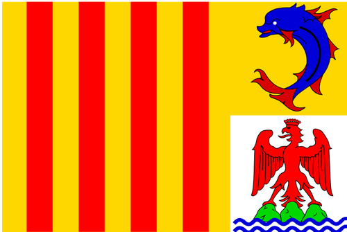 Grafika wektorowa flaga regionu Prowansja-Alpy-Lazurowe WybrzeÅ¼e