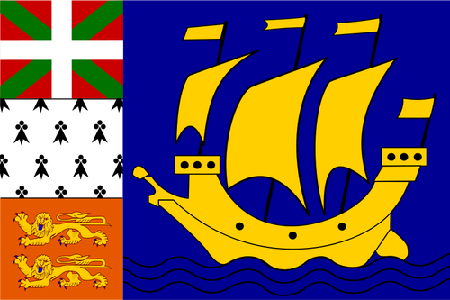 Bandera de la regiÃ³n de Saint Pierre y Miquelon clip arte vectorial