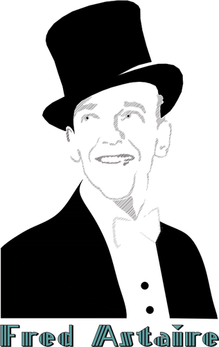 Desenho de retrato de Fred Astaire vetorial