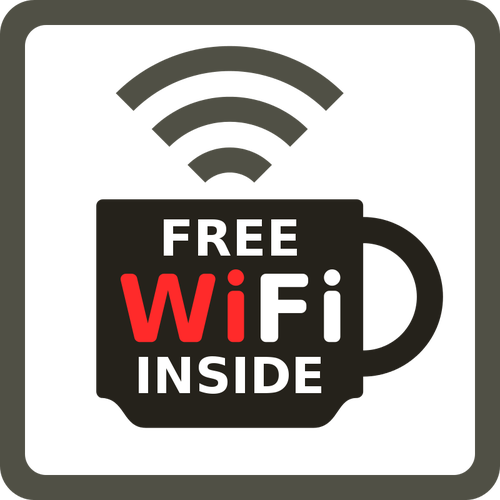 WiFi gratuit Ã®n interiorul etichetei vector imagine